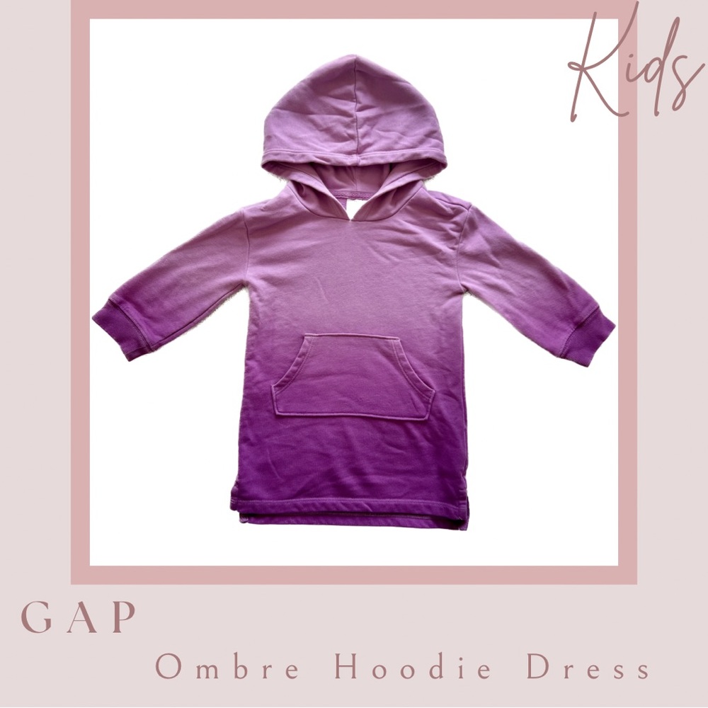 2 for $10/Gap Ombré Hoodie Dress with 3/4 Sleeves